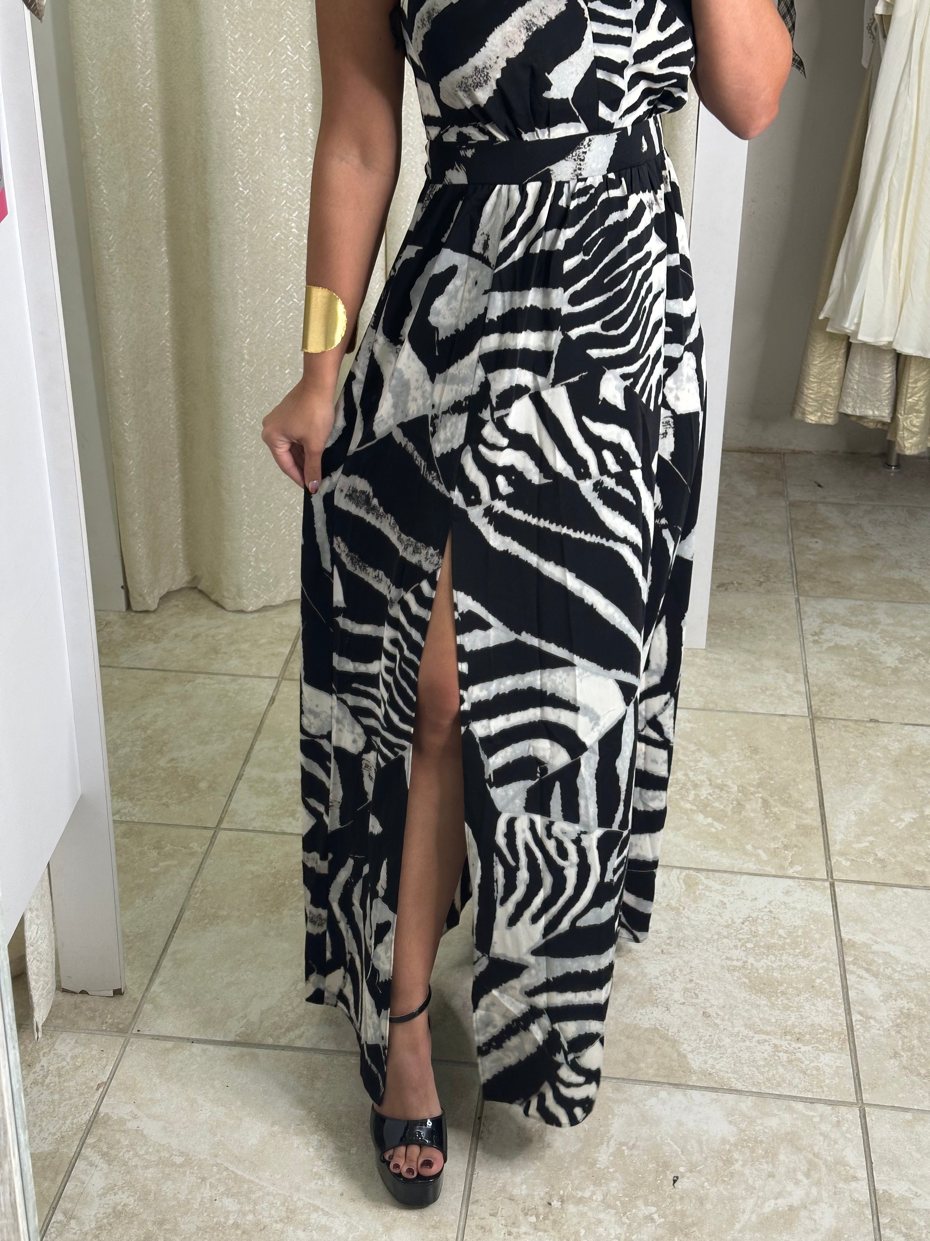 Printed Halter Neck Maxi Dress