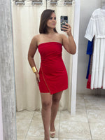 Red Strapless Mini Dress