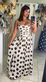 Ivory/Brown Polka Dot Maxi Dress