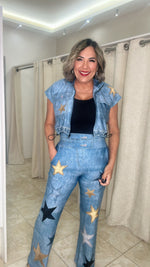 Colombian, Denim And Stars Pant Set