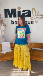 Agüita De Coco Azul Petróleo Maxi Dress