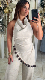 Linen Asymmetrical Pant Set