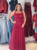 Studded Ruched Halter Dress