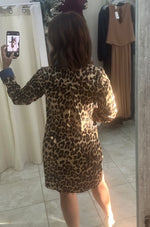 Denim & Animal Print Short Dress