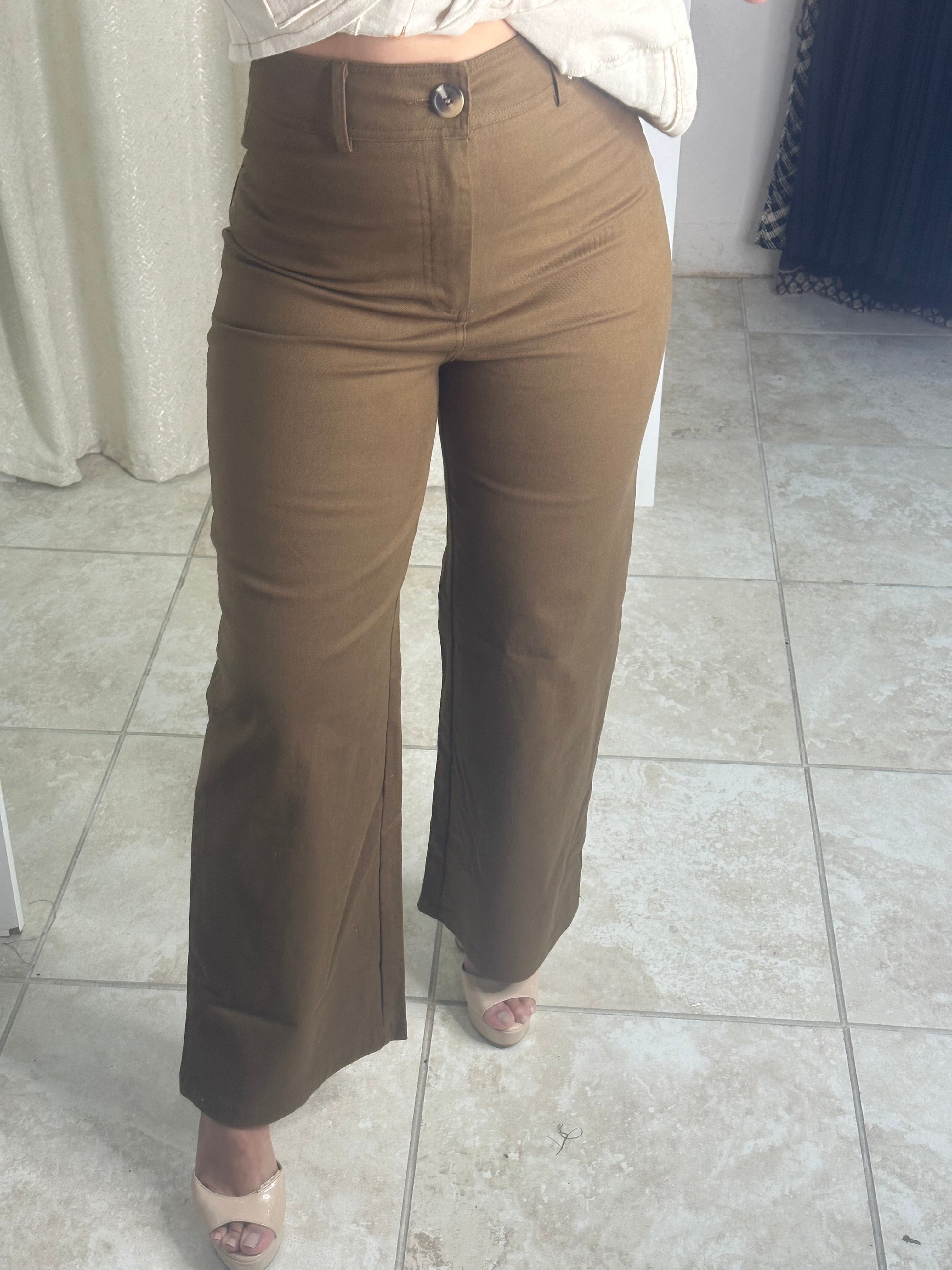 High Waist Straight Pants