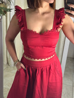 Ruffle Cropped Top & Maxi Skirt