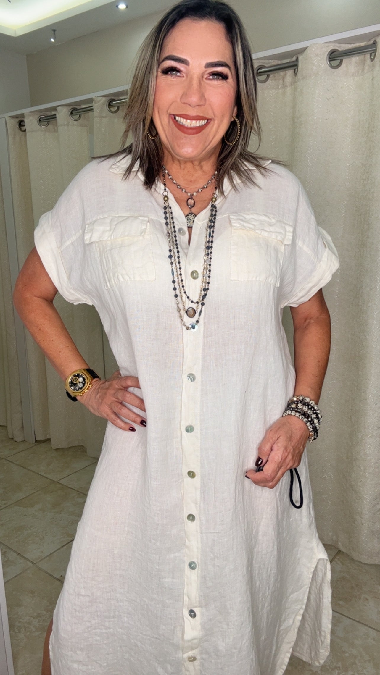 Linen Nude Dress