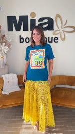 Agüita De Coco Azul Petróleo Maxi Dress