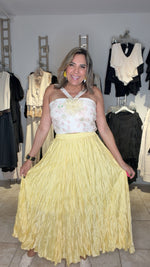 Yellow Draped  Maxi Skirt