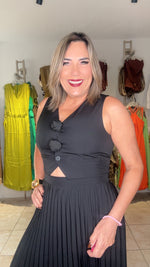 Black Vest and Skirt Set