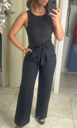 Black High Neck Zipper Jumpsuit