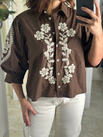 Cream & Brown Blouse