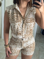 Brawn Snake Print Short Set