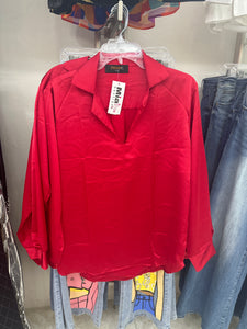 Red Satin Blouse