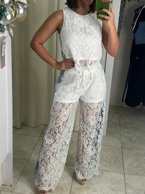 White Top & Pant Set