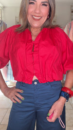 Bubble Solid Color Blouse