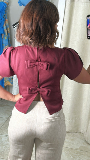 Tulip Hem Bow Beck Top