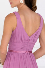 Rose Pink Chiffon Long Dress