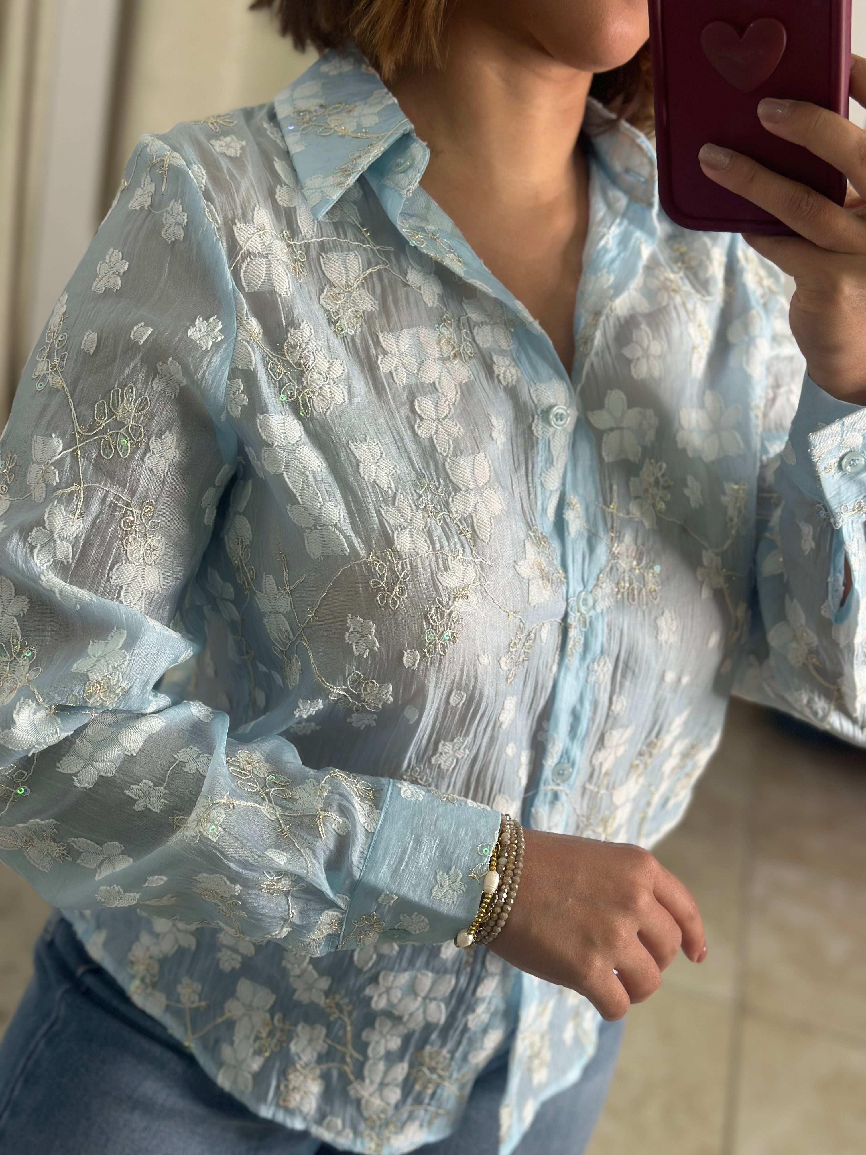 Baby Blue Elegant Blouse