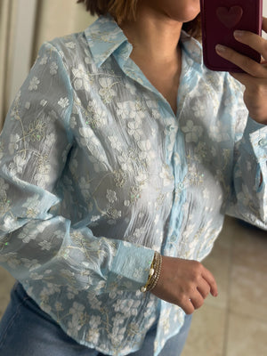 Baby Blue Elegant Blouse