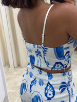 Printed Bow Shoulder Strap Detail Short Set