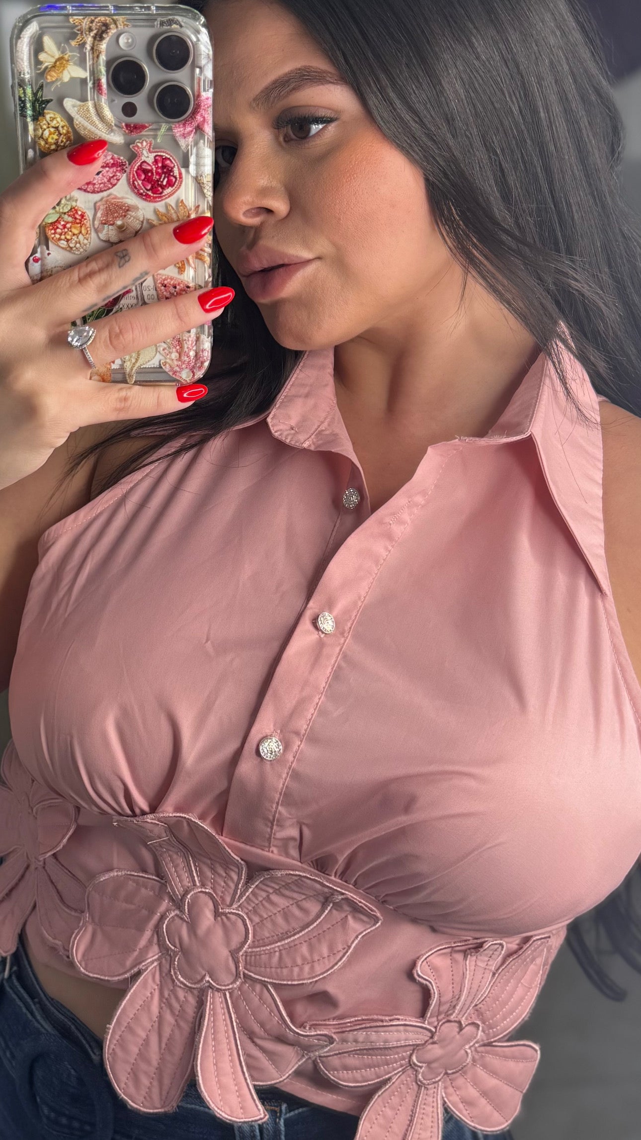 Floral Trim Top