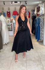 Black Halter Top & Skirt Set
