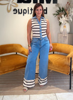 Denim/Beige Pants Sets