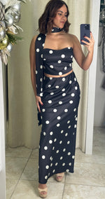 Black & White Polka Skirt Set