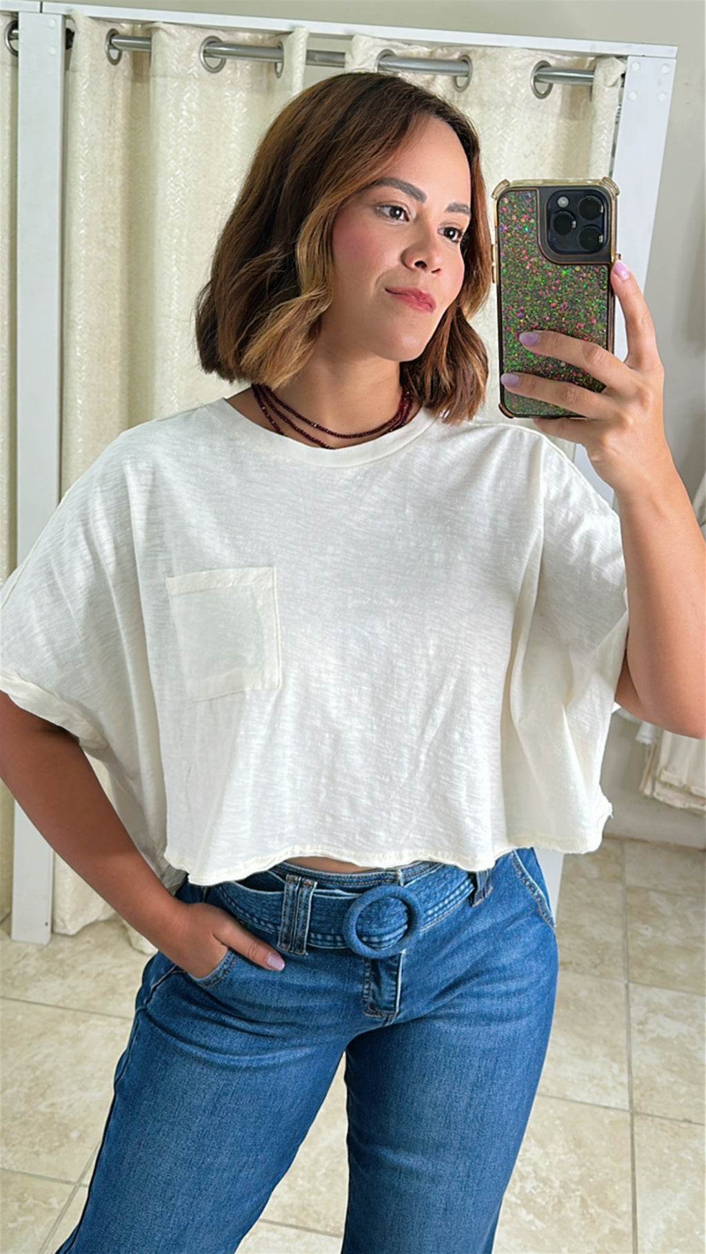Cream Solid Tee