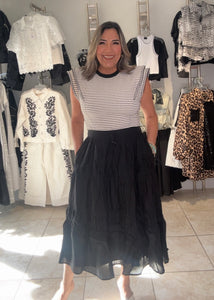 Scallop Edge Lace Trim Knit midi Dress