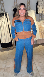 Khaki & Denim Long Sleeve Pants Set