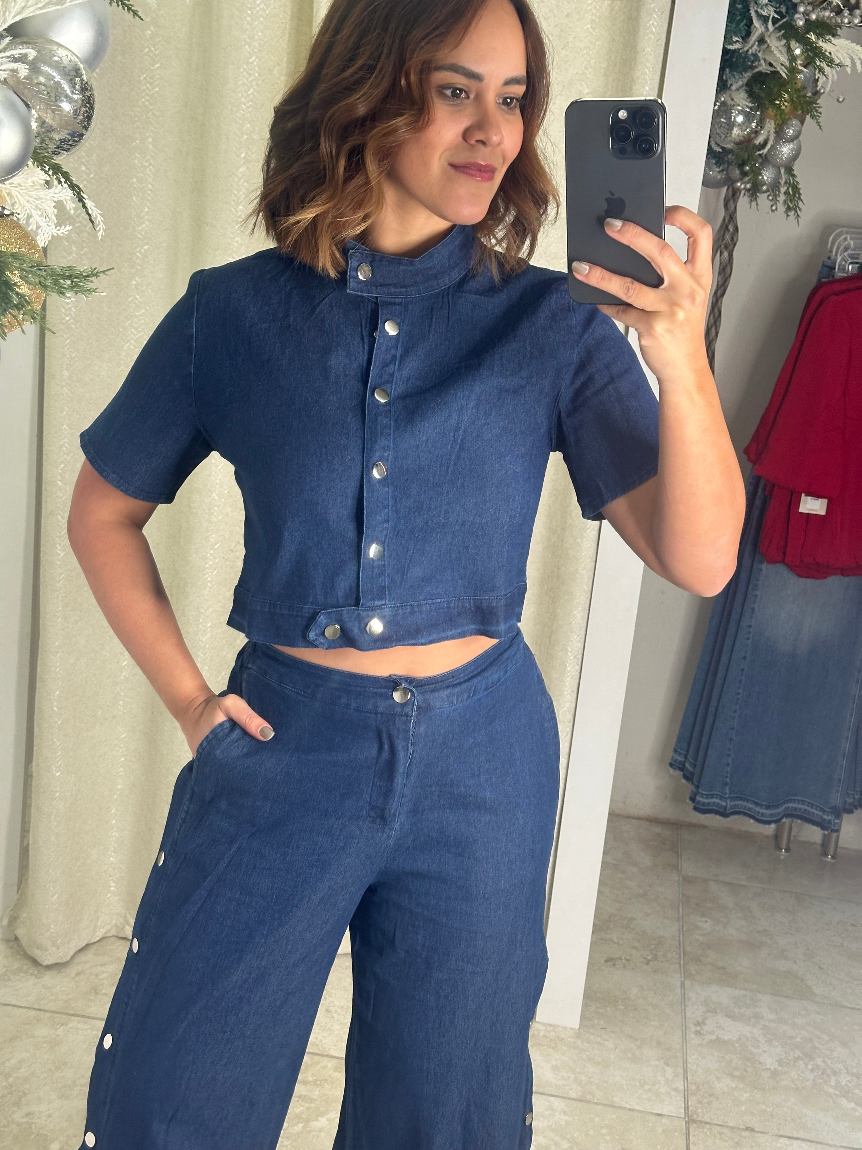 Denim Two Pieces Set