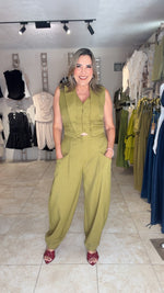Moss Green Elegant Pant Set