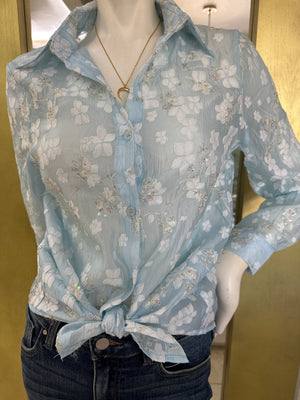 Baby Blue Elegant Blouse