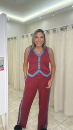 Burgandy Pant Set