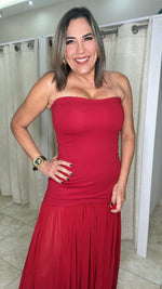Red Tube Maxi Dress