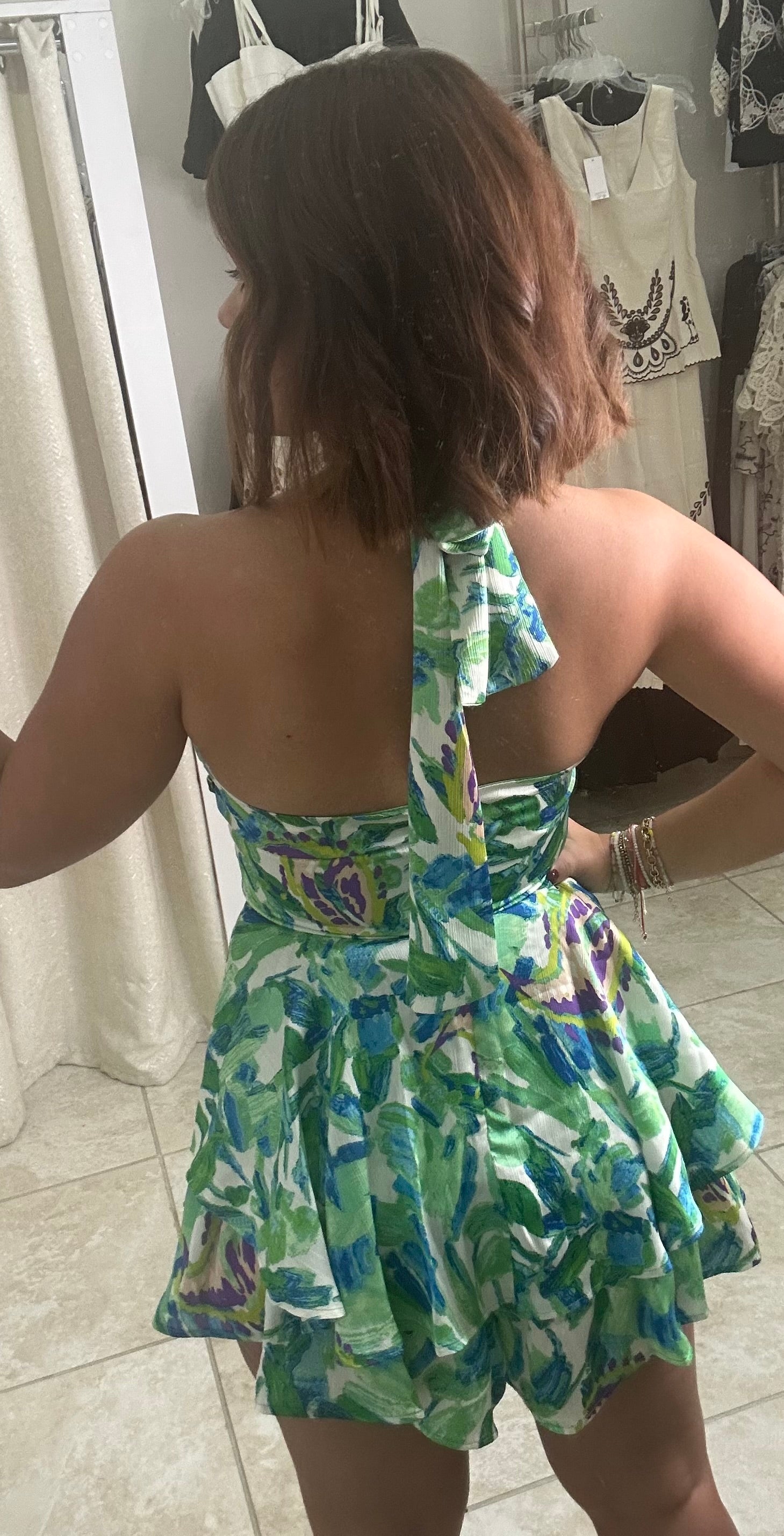 Green Multicolor Romper