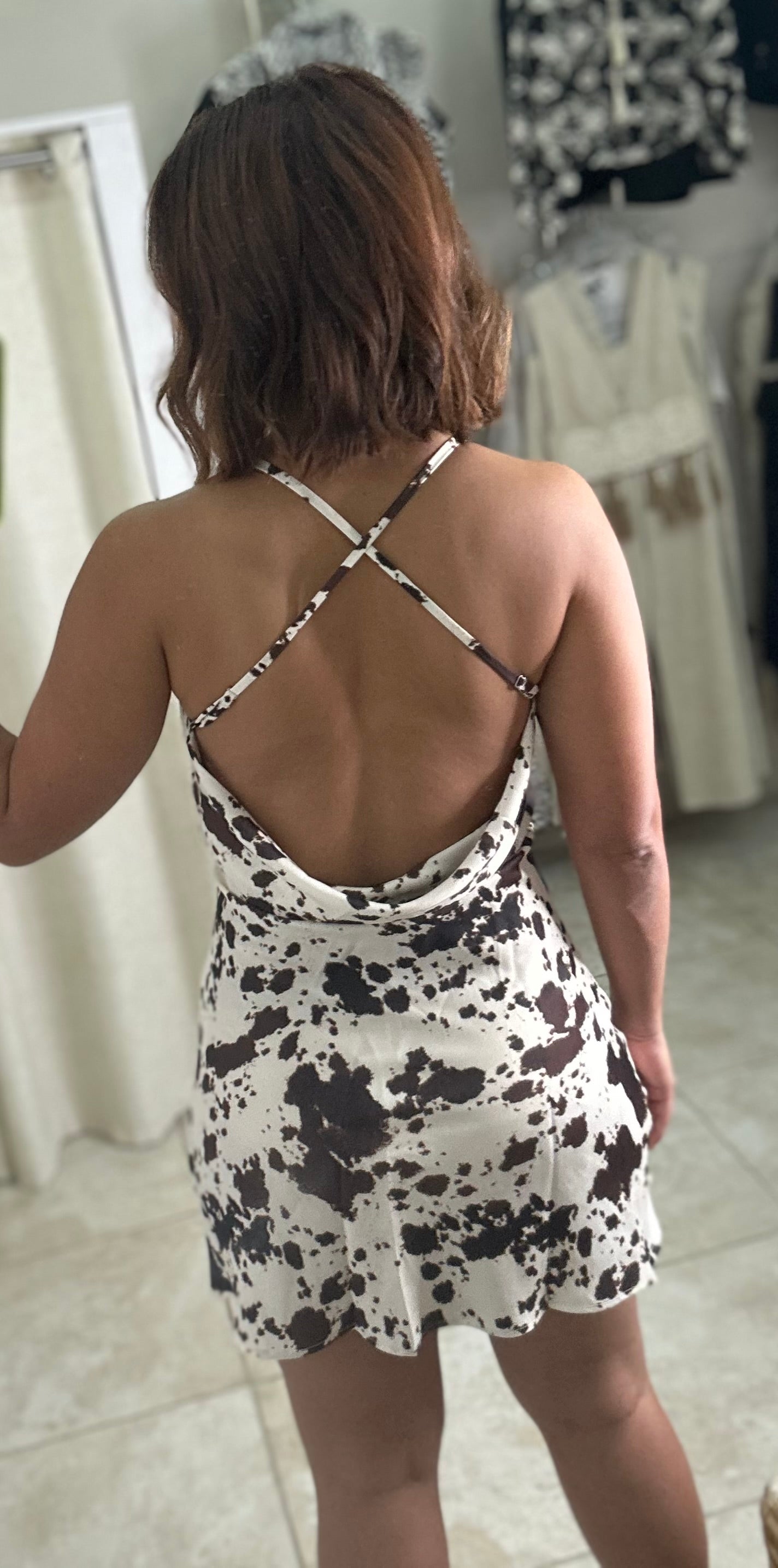 Cow Print Short Dress