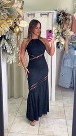 Halter Neckline Lace Maxi Dress