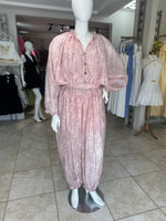Pink Printed Plus Size Jumpsuit