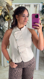 Asymmetrical Button Front Vest