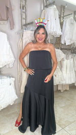Black Strapless Maxi Dress