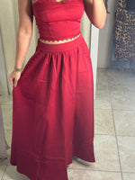 Ruffle Cropped Top & Maxi Skirt