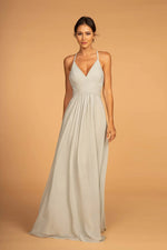 Chiffon Ruched Long Dress