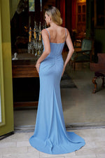 Perry Blue Ribbon Rome Long Dress