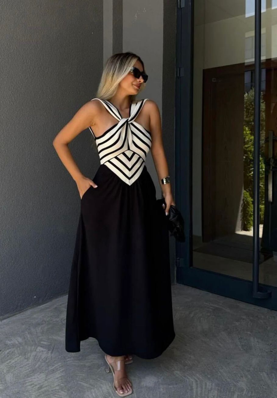 Black & White Maxi Dress