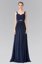 Pleated Bodice Long Dress