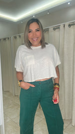 TC Mid Rise Wide Leg Hem Pants
