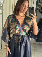 Kimono Printed Maxi Dress